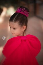 پیراهن پرنسسی دخترانه پاپیونی - تصویر 2